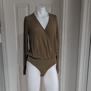 Forever 21 Shimmering Green Bodysuit S